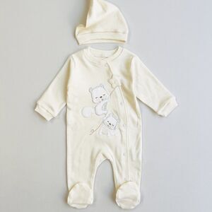 Dreamline Baby Organic Cotton Romper & Hat Set Squirrell